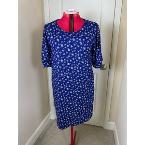 NWOT Women's Socialite Blue White Floral Midi Dress XL